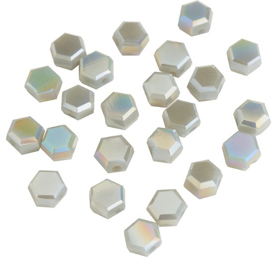Perles de verre taillées hexagonales