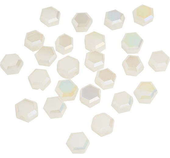 Perles de verre taillées hexagonales
