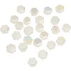 Perles de verre taillées hexagonales Blanc