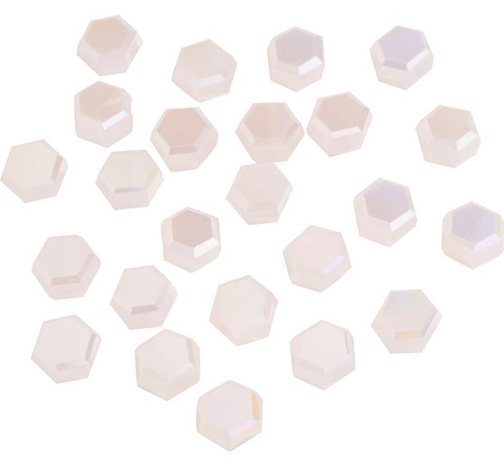 Perles de verre taillées hexagonales