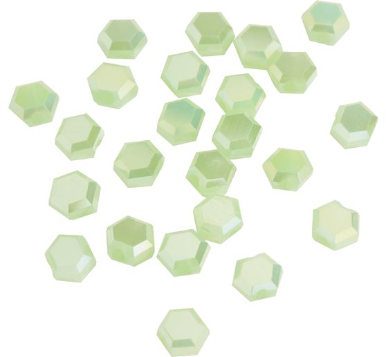 Perles de verre taillées hexagonales