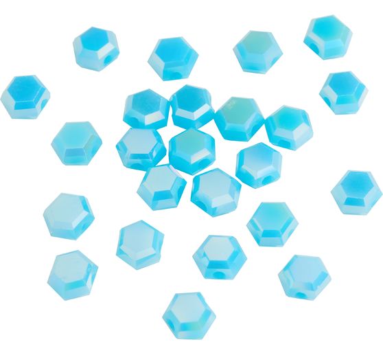 Perles de verre taillées hexagonales
