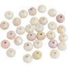 Perles toupies en verre assortiment naturel-violet