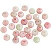 Perles toupies en verre assortiment rose-vert