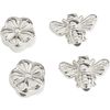 VBS Breloque "Bee & Flower" plaqué argent 999