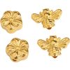 VBS Breloque "Bee & Flower" 24 carats, doré