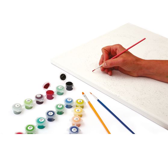 Peinture au numéro, châssis entoilé