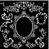 Pochoir « House of Roses », 18 x 18 cm Border with Frame