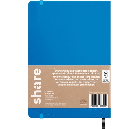 share Carnet de notes A5, quadrillé à pois