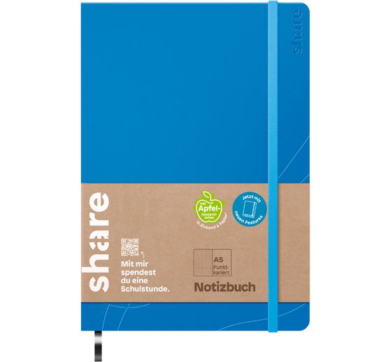 share Carnet de notes A5, quadrillé à pois
