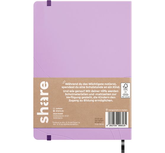 share Carnet de notes A5, quadrillé à pois