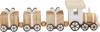 Train en bois miniature, avec 3 wagons cadeaux