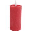 Bougie LED en cire véritable « 10 x 5 cm », avec minuterie 6/18 heures Rouge