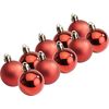 Boules de Noël en plastique, 10 pièces, Ø 4,4 cm Rouge