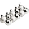 Boules de Noël en plastique, 10 pièces, Ø 4,4 cm Argent