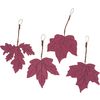 Feuilles d'automne en bois avec breloque Aubergine