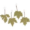 Feuilles d'automne en bois avec breloque Vert