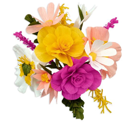 Set de fleurs en papier crépon