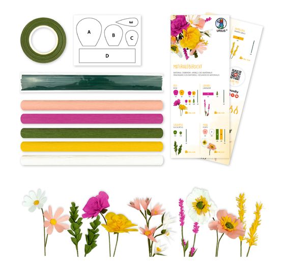 Set de fleurs en papier crépon