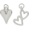 Charms cœurs en métal Argent