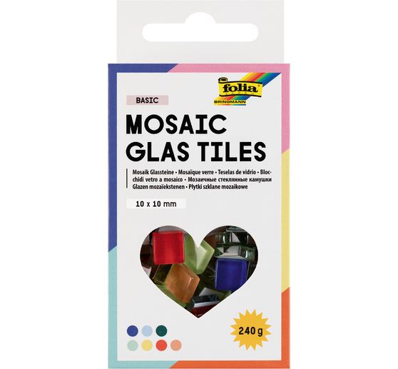 Mix de mosaïques en verre, couleurs assorties
