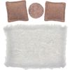 Set miniature « Coussin et tapis » Naturel-Blanc