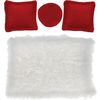 Set miniature « Coussin et tapis » Rouge-Blanc