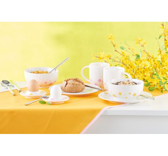 Coquetiers plats, porcelaine, 12 pc.