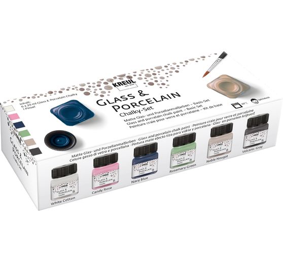Set Glass & Porcelain « Chalky » KREUL, 6 x 20 ml