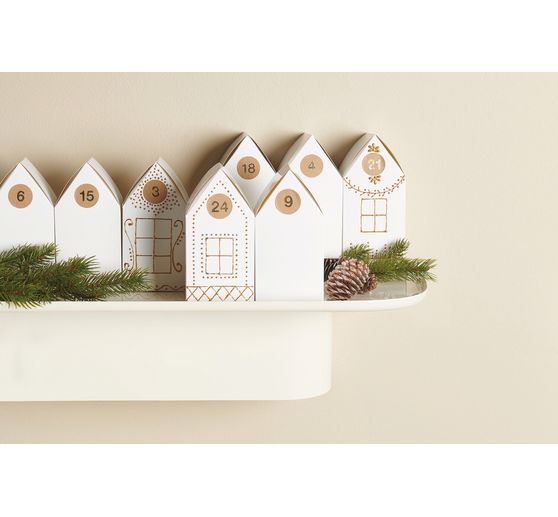 Calendrier de l'Avent maisons en carton