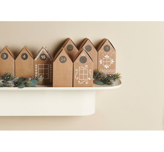 Calendrier de l'Avent maisons en carton