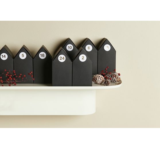 Calendrier de l'Avent maisons en carton
