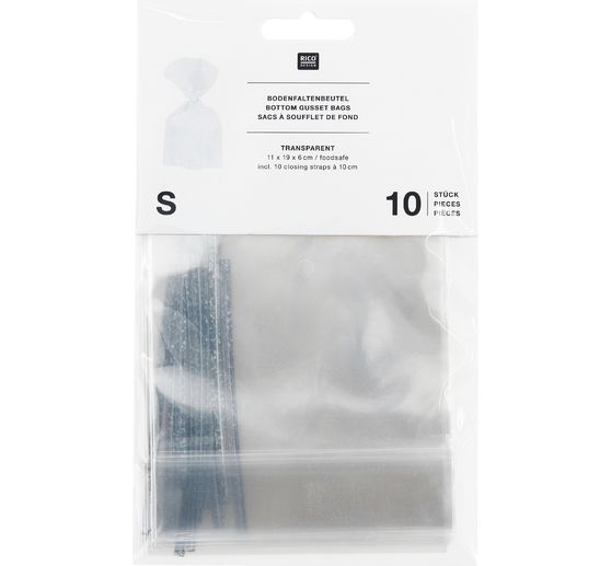 Sachets à soufflet de fond « Transparent » avec ferme-sac