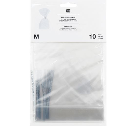Sachets à soufflet de fond « Transparent » avec ferme-sac