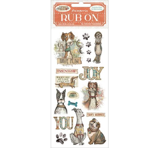 Feuille de décalcomanies Rub On « Furry Friends »