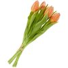 Bouquet de tulipes 3 fleurs et 2 bourgeons Salmon