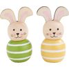 Lapins d&eacute;coratifs en bois Jaune/Vert
