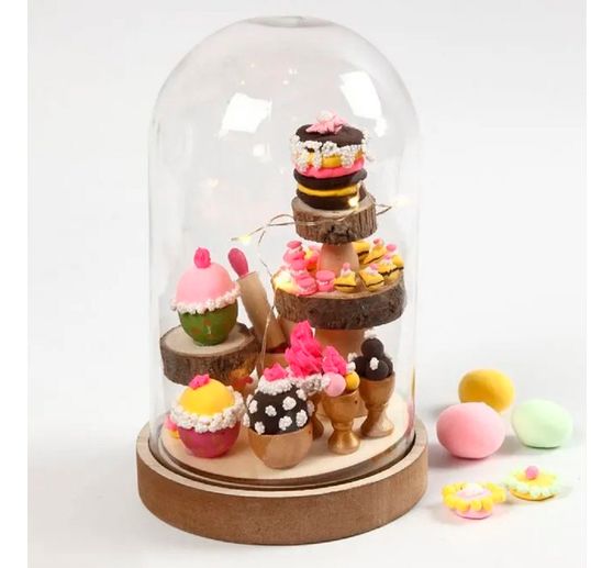 Cloche en plastique sur socle, éclairable