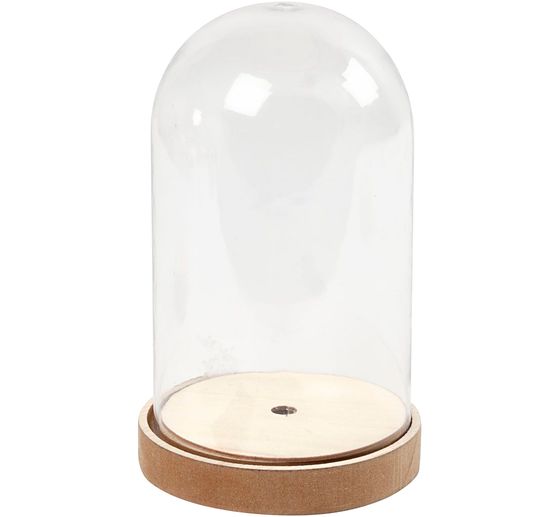 Cloche en plastique sur socle, éclairable