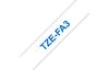 Ruban textile thermocollant TZe-FA3 pour P-Touch Brother, l 12 mm, 3 m, Bleu sur fond blanc