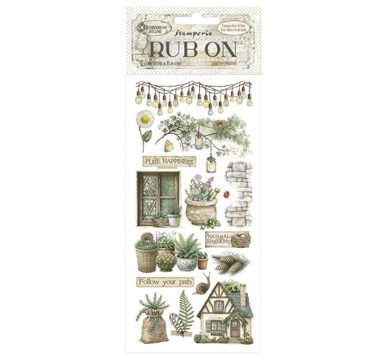 Feuille de décalcomanies Rub On « Herbarium Silvae »