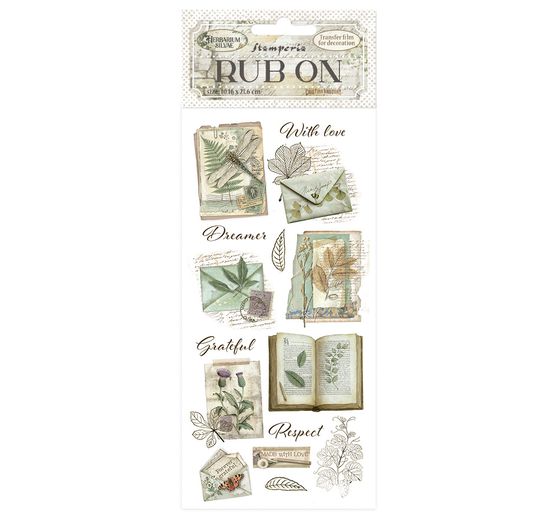 Feuille de décalcomanies Rub On « Herbarium Silvae »