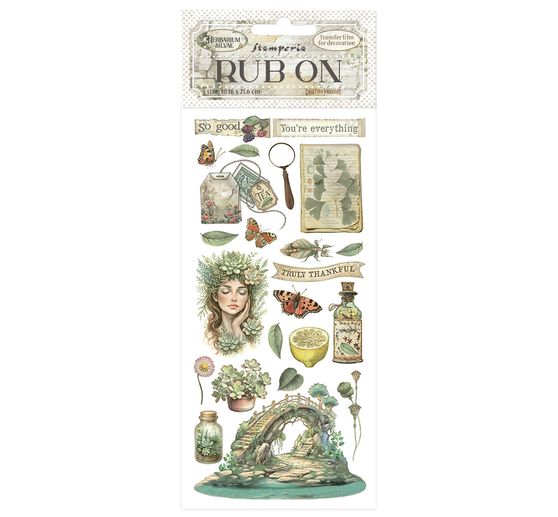 Feuille de décalcomanies Rub On « Herbarium Silvae »