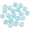 Perles toupies en verre ronde, 6 mm Aqua intense AB