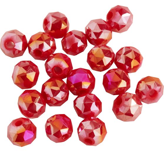 Perles toupies en verre ronde, 6 mm