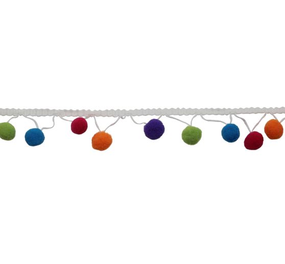 Ruban « Pompon », Multicolore, 1 m