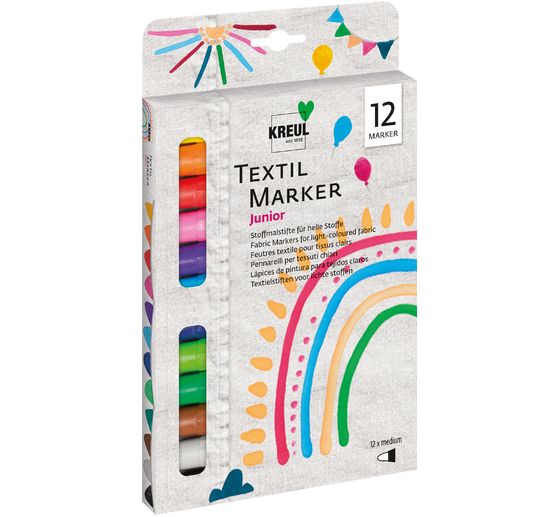 Textil Marker medium KREUL « Junior » , set de 12 