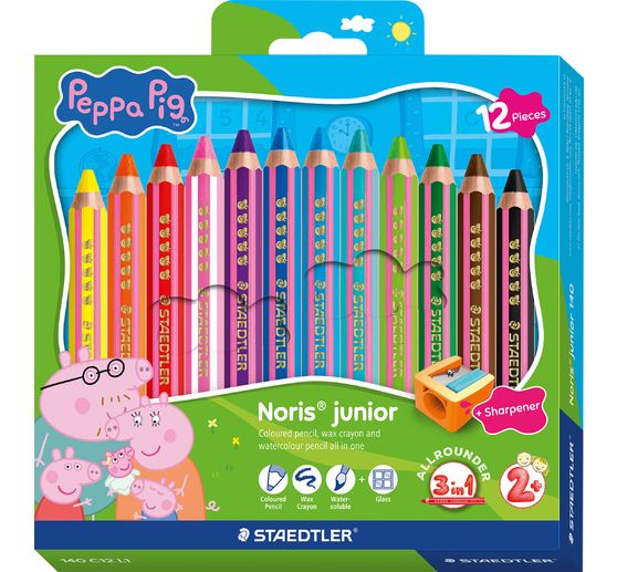 Noris junior Children&rsquo;s coloured pencils "Peppa Pig", + 1 sharpener