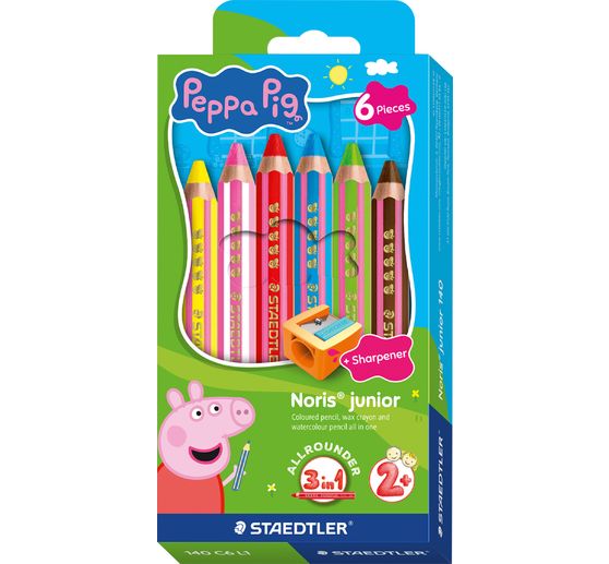 Noris junior Children&rsquo;s coloured pencils "Peppa Pig", + 1 sharpener