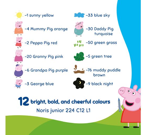 Craies de cire Noris junior &laquo; Peppa Pig &raquo;